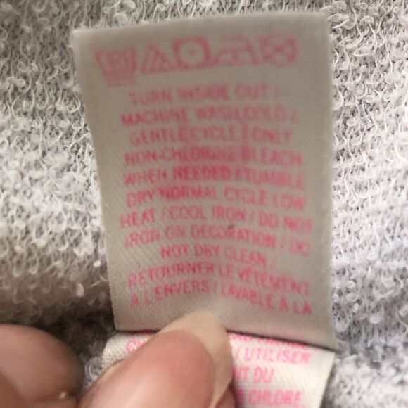 Victorias Secret Pink Logo Sweatshirt With Leopard Print Shoulders Size Small - Picture 14 of 16